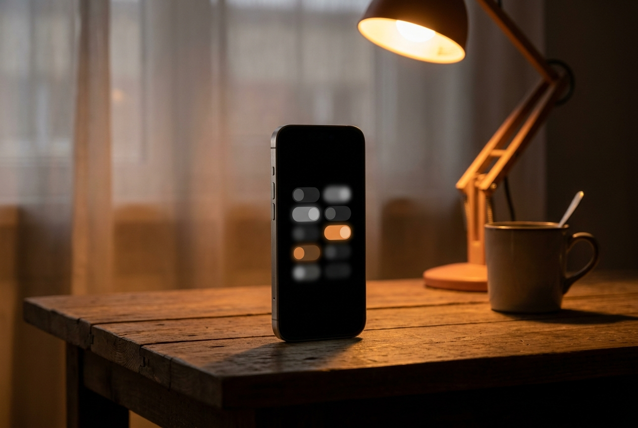 A phone showing app privacy and location permission settings held in one hand