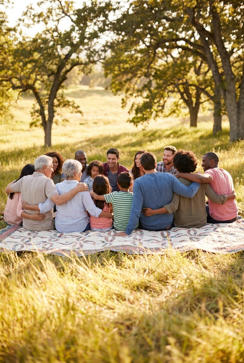Friends and partners together, all opted in to one private circle